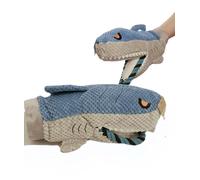 2-in-1 Shark Dog Hand Puppet Toy, Interactive Squeaky Dog Toy for Small to Medium Dogs, Durable Pineapple Fleece Plush for Training and Bonding, Gentle on Teeth