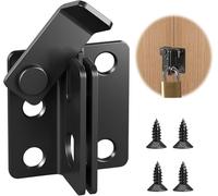 2 in 1 Shed Lock Gate Lock Door Bolt Latch Tiny Padlock Hasp for Wooden Gates Garden Shed Cupboard Pet Cage, Stainless Steel Matte Black for Wooden Garden Barn Cabinet Garden Pet Cage Bathroom