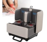 2-in-1 Shiatsu Foot Massager&Foot Rest,with Heater, Vibration,Kneading,Compression Massagers,Tired Muscles & Plantar Fasciitis,Beige (Beige)