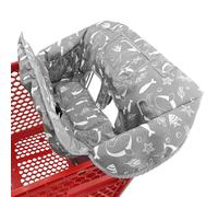 2-in-1 Shopping Cart and High Chair Cover for Baby, Padded Cover, Fold'n Roll Style, Portable with Carry Bag (Gray Seaworld)