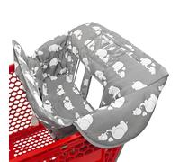 2-in-1 Shopping Cart and High Chair Cover for Baby~Padded~Fold'n Roll Style~Portable with Free Carry Bag (Gray Without Pillow)