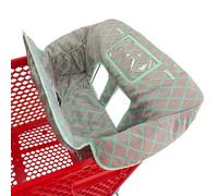 2-in-1 Shopping Cart and High Chair Cover for Baby~Padded~Fold'n Roll Style~Portable with Free Carry Bag (Grid Without Pillow)