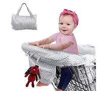 2-in-1 Shopping Cart Cover and Highchair Cover for Baby, Large Size with Sippy Cup Holder, Cell Phone Storage, Shower Gift Idea