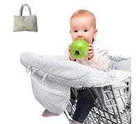 2-in-1 Shopping Cart Seat Cover For Baby Toddler, High Chair Cover Seat Pad Full Safety Harness Trolley Highchair Cover Machine Washable Baby Trolley Cover Foldable Storage For Baby Toddler Boy Or Gir