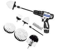 2 In 1 Shower Cleaning Brush and Cordless Compact Drill Driver for Cleaning Drilling, Electric Scrubbing Brush with LED Work Light, 6 Pack Power Scrubber Attachment Kit, 10pcs Electric Screwdriver Set