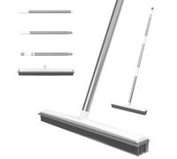 2 in 1 Shower Cleaning Brush, Bathroom Tile Cleaning Brush, 120CM Long Handled Floor Scrubber and Squeegee for Cleaning Bathtub, Bathroom, Sink, Floor, Wall, Glass