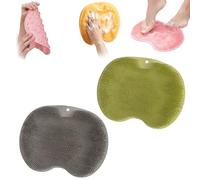 2-in-1 Shower Foot and Back Scrubber Massage Pad, Wall Mount Silicone Foot Scrubber Mat for Suction Cups and Drain Holes, Reusable Non-Slip Scrubbers Mat for Men Women Seniors (2pcsJ)
