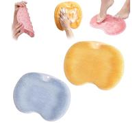 2-in-1 Shower Foot and Back Scrubber Massage Pad, Wall Mount Silicone Foot Scrubber Mat for Suction Cups and Drain Holes, Reusable Non-Slip Scrubbers Mat for Men Women Seniors (2pcsB)