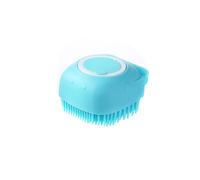 2-in-1 Silicone Bath Brush Pet Shower with Shampoo Dispenser, Massage Scrub for Dogs Cats Babies, Loose Hair Removal Skin Cleaning Tool, Food Grade Silicone, 60ml Reservoir
