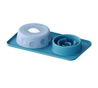 2-in-1 Silicone Dog Lick Bowl & Slow Feeder Mat, Gen 3 Dual Design Interactive Feeding Toy with Anti-Slip Suction Base, Blue-Green Combo