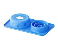 2-in-1 Silicone Dog Lick Bowl & Slow Feeder Mat, Gen 3 Dual Design Interactive Feeding Toy with Anti-Slip Suction Base, Blue
