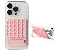 2 in 1 Silicone Sticky Phone Grip, Combines a Powerful Suction Cup and a Durable Mount Suitable for Any Phone Model Provides Multiple Mounting Options for Selfies and Tiktok Video Recording Light Pink