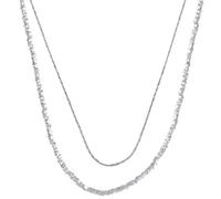 2-In-1 Silver Charm Necklace, Hypoallergenic, Layered Necklaces For Women, Minimalist Style, 40+5 Cm Adjustable Alloy Chains, Dazzling Shine For Everyday Glam