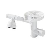 2-in-1 Sink Faucets and Glass Rinser, Rotating Kitchen Sink Tap, 4 Water Outlet Modes, Brass Faucet Cup Washer Attachment for Home, Hotel(White)