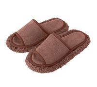 2-in-1 Slippers for Women UK with Detachable Washable Floor Cleaning Base, Indoor Outdoor House Shoes with Memory Foam Arch Support & A-n-ti-Slip Rubber, Silent Vacuuming Fuzzy Fluffy (Brown, 3.5-6)