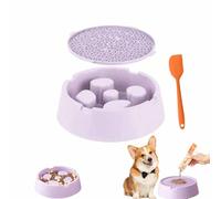 2-in-1 Slow Feeder Dog Bowl & Lick Mat Set, Bowl, Lick Mat, Spatula- Slow Feeder for Eating Slow Down, Licking Mats for Dog Anxiety Relief, Cat Peanut Butter Lick Pad for Boredom Reducer