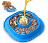 2-in-1 Slow Feeder Dog Bowl with Interactive Rolling Lick Ball