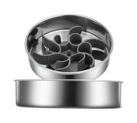 2-in-1 Slow Feeder Dog Bowls, Stainless Steel Pet Bowls with Silicone Slow Feeder Insert, Removable Non-Slip Rubber Base for Small, Medium, and Large Dogs to Slow Down Eating (Large Breed)