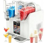 2-in-1 Slush Machine and Soft Serve Ice Cream Maker, Double-Tank, 7 Modes for Smoothies, Margaritas, Ice Cream, Self-Cleaning, Ideal for Home and Commercial Use