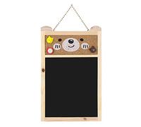 2 in 1 Small Magnetic Blackboard Chalkboard Cork Board Hanging Memo Message Board Notice Sign Board Menu Board with Chalk Eraser 3 Pins Wooden Frame Wall Mount Blackboard for Kitchen Office School