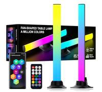 2-in-1 Smart Light Bars, RGBIC Gaming Lights with Music Sync, Versatile Ambient Lighting for Desk & TV, Place Vertically or Horizontally, Bluetooth App Control Mood Lighting for Gaming Setup, 2-Pack