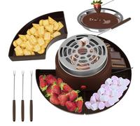 2-In-1 S'mores Maker & Chocolate Fondue Set, 280W Tabletop Indoor S'mores Kit with 10 Accessories, Maximum Disk Diameter 30 Cm, Electric Marshmallow Roaster for Parties, Movie Nights & Gifts