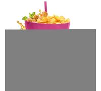 2 in 1 Snack and Drink Cup - 32 Oz Reusable Snack and Drink Combo Cup | 900 ml Large Capacity Portable Leakproof Beverage Holder Food Container for Chips Popcorn Juice Milk Tea (Pink)