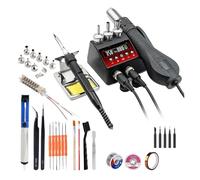 2-in-1 Soldering Station LCD Display 750W Adjustable Temperature Air Flow Control BGA SMD IC Welding Rework Tools Rapid Heating(8898Pro 6)