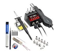 2-in-1 Soldering Station LCD Display 750W Adjustable Temperature Air Flow Control BGA SMD IC Welding Rework Tools Efficient Precision(8898Pro 5)