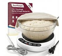 2-in-1 Sourdough Starter Warmer Pro - 2026 Upgrade Larger Heating Plate, Dough Temp Probe, 1°F Control (70-110°F), 24H Timer, Real-Time Monitoring, For Beginner Bakers Pro-WHT