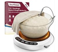 2-in-1 Sourdough Starter Warmer Pro - 2026 Upgrade Larger Heating Plate, Dough Temp Probe, 1°F Control (70-110°F), 24H Timer, Real-Time Monitoring, For Beginner Bakers Pro-WHT