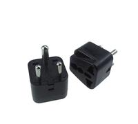 2 in 1 South Africa ZA India in Plug Adapter Universal Converter Travel Power 3 pins Round AC Adaptor Type D ESSEIEIE(Black)