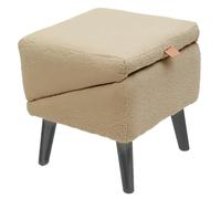 2-In-1 Split Ottoman Dog Ramp & Stairs, Foldable Wooden Pet Steps for Couch/Bed, Non-Slip Stable Indoor Pet Ladder for Small/Large Dogs Cats Beige