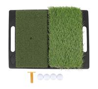 2 in 1 Sports Practice Mat, Portable Bunker Practice Mat with PP Turf Surface, Realistic Hitting and Swing Training Mat for Indoor Outdoor Golf Practice with Rubber Tee