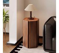 2-in-1 Stackable Stools, Solid Wood End Table, Backless Nesting Flexible Seating, Industrial Bar Stools for Bar, Garden, Cafe, Dining Room (No Assembly)