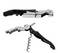 2-in-1 Stainless Steel Bottle Opener & Corkscrew - Multifunction Wine & Beer Bottle Opener with Ergonomic Handle - Compact & Durable Bar Tool for Home, Kitchen, or Travel