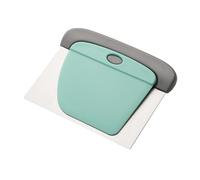 2-in-1 Stainless Steel Dough Cutter & Bench Scraper - Multipurpose Kitchen Tool with Ergonomic Handle for Baking, Pizza Dough, Pastries, Bread & Food Prep - Easy to Clean (Grey+Green)