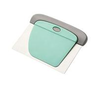 2-in-1 Stainless Steel Dough Cutter & Bench Scraper - Multipurpose Kitchen Tool with Ergonomic Handle for Baking, Pizza Dough, Pastries, Bread & Food Prep - Easy to Clean (Green+Silver)