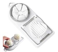 2-in-1 Stainless Steel Egg Slicer - Heavy-Duty Egg Slicer for Boiled Eggs, Multifunctional Dicer and Slicer for Bananas, Strawberries, and Soft Fruits