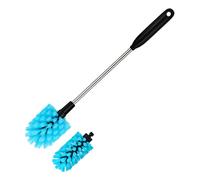2-in-1 Stainless Steel Long Handled Water Bottle Brush, Multi-Purpose Bottle Scrubbing Brush, Soft Bottle Brush, Glassware Brush, Water Bottle Cleaner with Removable and Replaceable Brush Heads 15 in