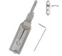 2 in 1 Stainless Steel Master Key Decoder, Locks Picking Kit, Locks Picking Tool, Key Decoder Lock Pick, Lock Pick and De-Coder Tool, Access Doors Easily Various Shapes (B)