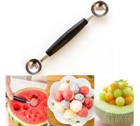 2 in 1 Stainless Steel Melon Ballers Scoop,Double-Sided Melon Baller Spoon,Suitable Watermelon Cantaloupe Ice Cream Comfortable Non-Slip Grip Kitchen Utensils and Gadgets,Fruit and Vegetable Tools