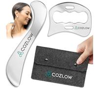 2-in-1 Stainless Steel Muscle Scraper Tool Set for IASTM Therapy - Skin Scraping Massage Tools for Soft Tissue Mobilization - Deep Tissue Gua Sha for Arms, Legs & Back - by Cozlow
