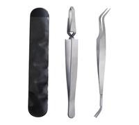 2 in 1 Stainless Steel Tick Removal Professional Tool Including Tweezers Tick and Cross Tweezers Remover Tools for Dogs Cats Pet and Humans