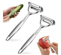 2 in 1 Stainless Steel Vegetable Peeler for Kitchen(2pcs) | Potato Peelers & Fruit Slicer, Multi-Functional Peelers for Carrot, Apple, Orange, Suitable for Cutting, Peeling & Slicing