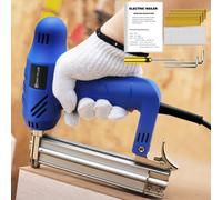 2-in-1 Staple Gun, Electric Nailer Gun with 400 Staples Nails, Woodworking Tool Stapler, Heavy Duty Staple Kit for Upholstery, DIY, Fixing Material,