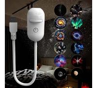 2-in-1 Starry Night Light Projector, 360° Adjustable LED Space Milky Way Lamp, Star Projector Night Light with Film Discs,Planetarium Projector,Nebula Night Light, LED Space Star Lamp For Room (12PCS)