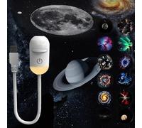 2-in-1 Starry Night Light Projector, 360° Adjustable Northern Light Projector, USB LED Space Star Projector with Night Light & Adjustable Brightness, Star Projector for Bedroom, Car, Party (12PCS)