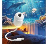 2-in-1 Starry Sky Projector, 360° Adjustable Ocean & Galaxy Projector | LED Galaxy Projector Night Light with 12 Sliding Projection Films, Eye-Friendly Mini Nursing Light for Children Adults