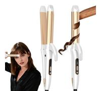 2 in 1 Straightener and Curling Iron Hair Styling Tool, Combining Curling and Straightening in One Device, 32 Mm Ceramic Ion Curling Iron, 12 Tempes Digital Display, Two-in-One Device